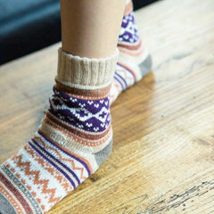 4 Pairs Multicolor Winter Crew Socks for Women & Men