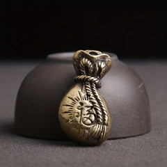 Brass Lucky Bag Keychain Fortune Pendant Ornament