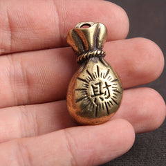 Brass Lucky Bag Keychain Fortune Pendant Ornament