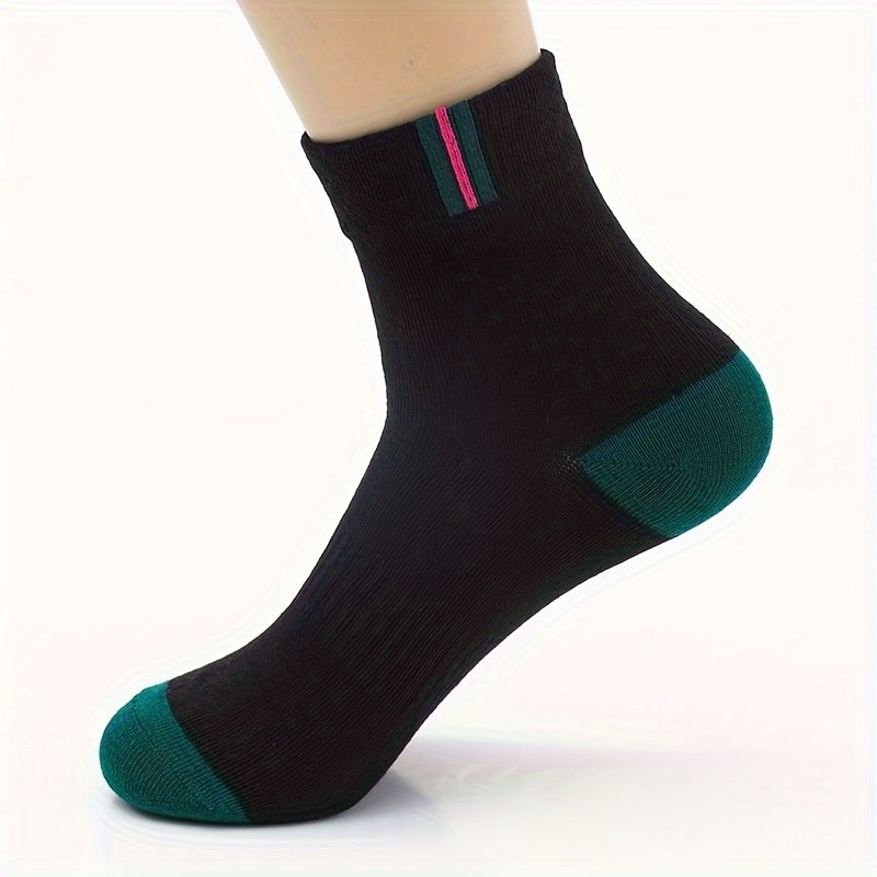 5 Pairs Men's Quarter Socks for Outdoor Sports