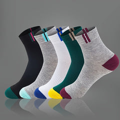 5 Pairs Men's Quarter Socks for Outdoor Sports