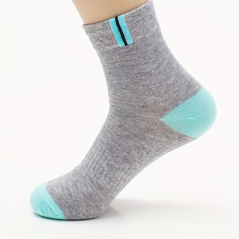 5 Pairs Men's Quarter Socks for Outdoor Sports