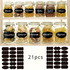 Reusable Food Storage Container Labels With Pen Waterproof Blackboard Sticker