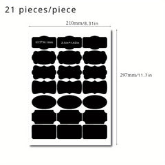 Reusable Food Storage Container Labels With Pen Waterproof Blackboard Sticker