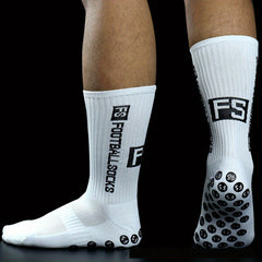 1pair Non slip Football Socks Outdoor Sports Mid calf Socks