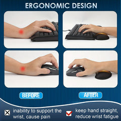 2pcs Memory Foam Keyboard Wristrest Mouse Wristrest Set