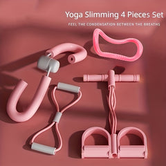 5pcs Yoga Fitness Set with Pedal Puller, Stretching Ring, Leg Clip, Pull Rope