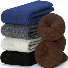5 Pairs Thermal Hiking Socks Winter Warm Cozy Crew Socks