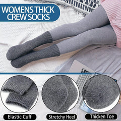 5 Pairs Thermal Hiking Socks Winter Warm Cozy Crew Socks