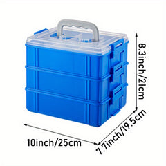Plastic 3 Layer Stacking Storage Box Portable Multifunctional Storage Box