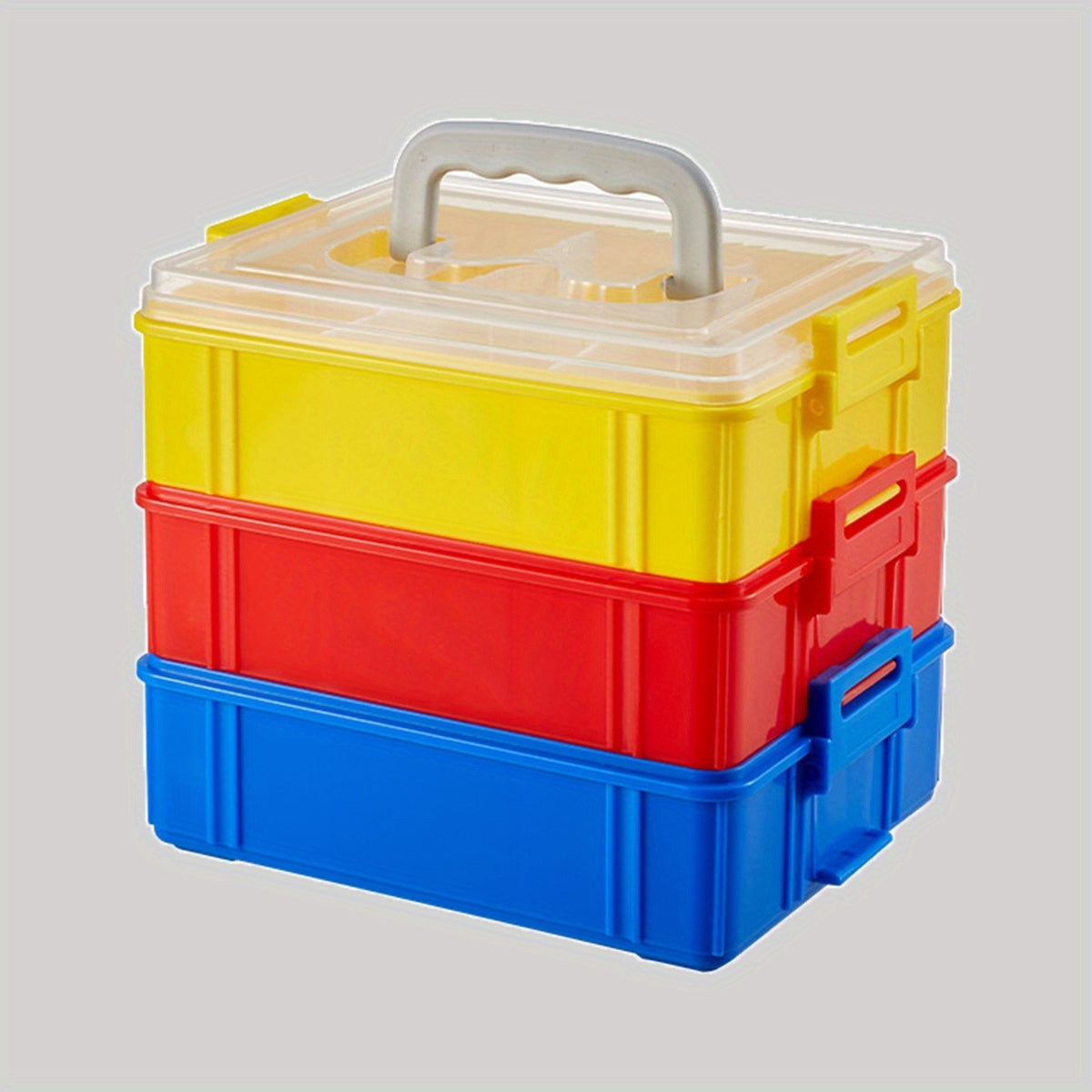 Plastic 3 Layer Stacking Storage Box Portable Multifunctional Storage Box