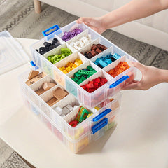 Plastic 3 Layer Stacking Storage Box Portable Multifunctional Storage Box