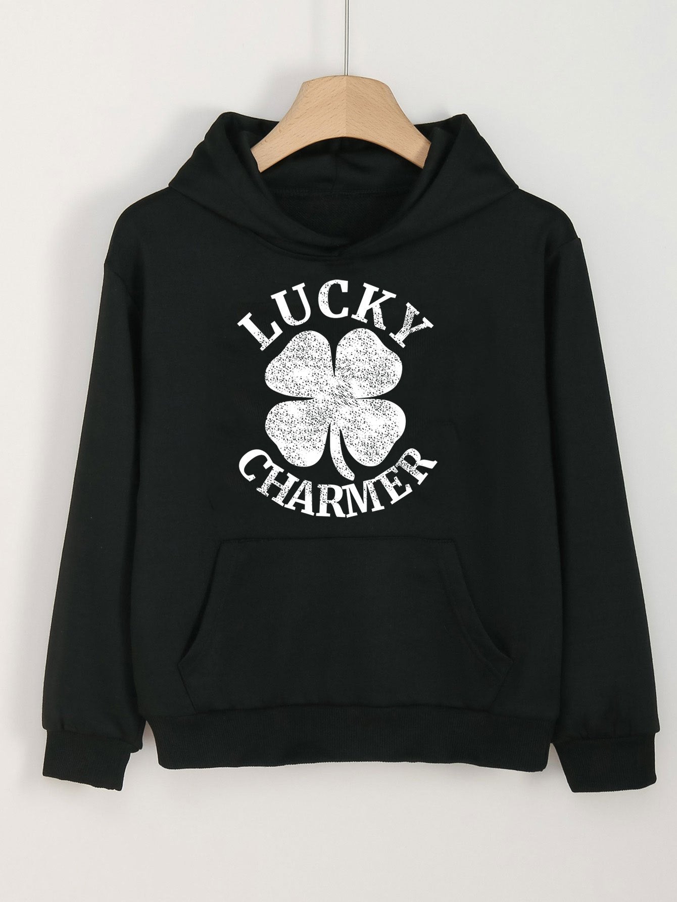 Clover Graphic Hoodie For Girls Spring Fall Sports Gift