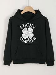 Clover Graphic Hoodie For Girls Spring Fall Sports Gift
