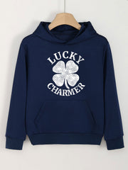 Clover Graphic Hoodie For Girls Spring Fall Sports Gift