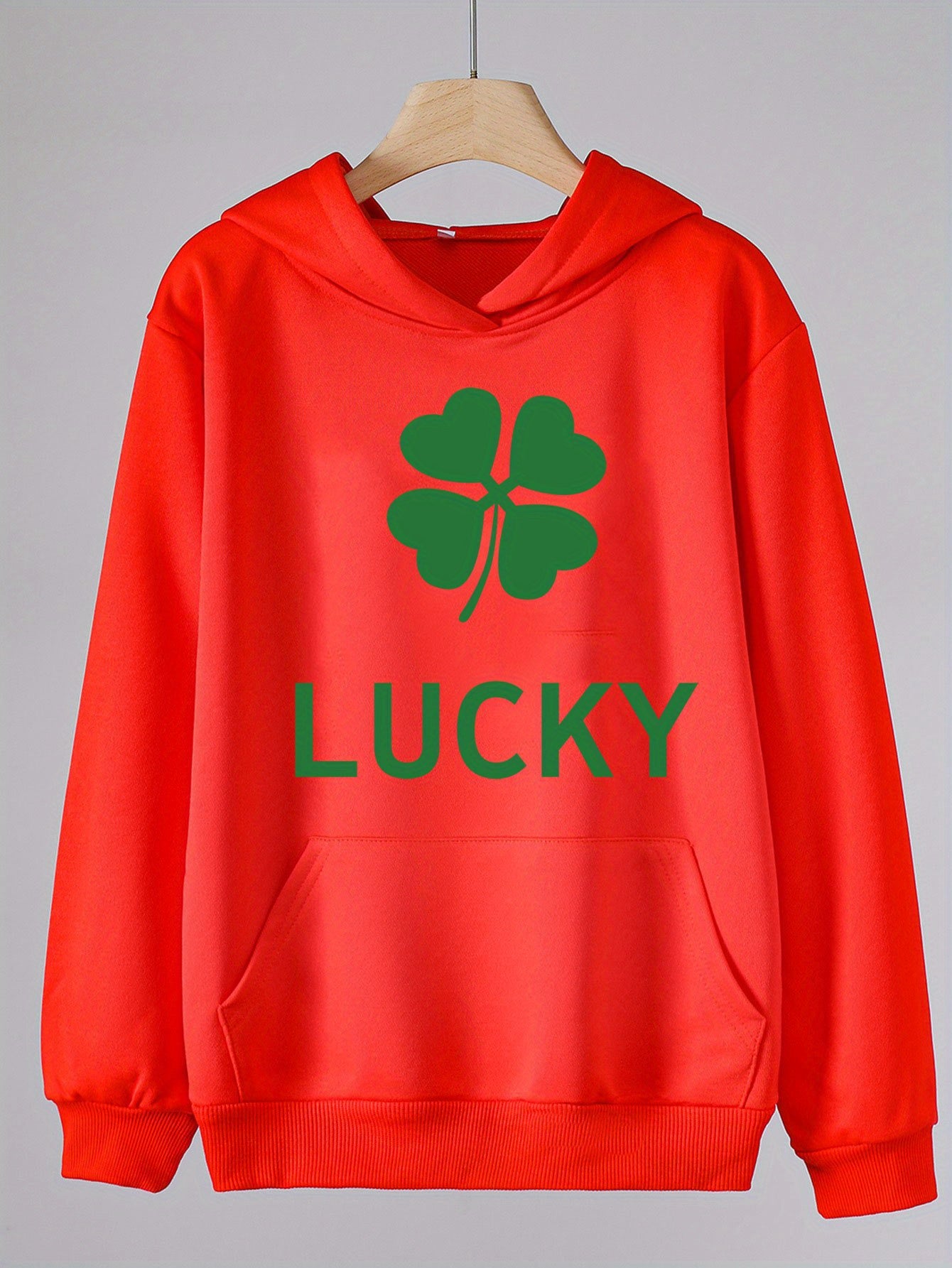 Lucky Clover Graphic Hoodie for Girls Spring Fall St Patrick's