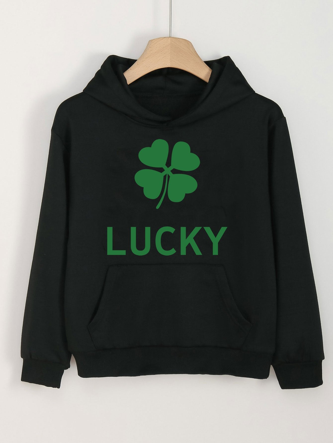 Lucky Clover Graphic Hoodie for Girls Spring Fall St Patrick's