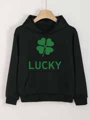 Lucky Clover Graphic Hoodie for Girls Spring Fall St Patrick's
