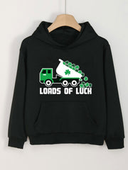 Clover Truck Graphic Hoodies For Girls Spring Fall