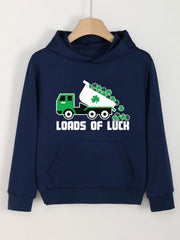 Clover Truck Graphic Hoodies For Girls Spring Fall
