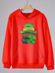 Happy St Patrick's Clover Graphic Hoodies For Girls