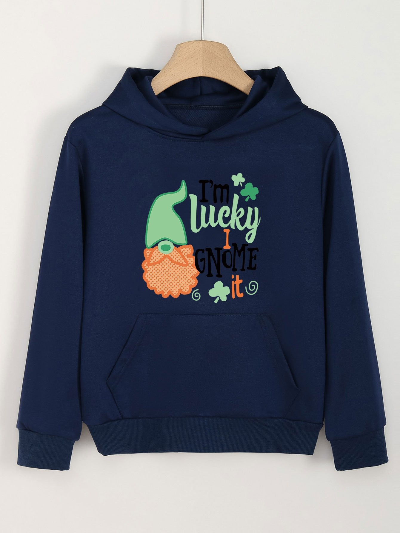 Lucky Clover & Gnome Hoodies for Girls - Spring/Fall Sports Gift