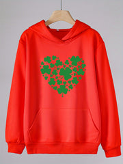 Clover Heart Graphic Hoodie For Girls Spring Fall Sports Gift