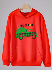 Clover Graphic Hoodie With Pocket For Girls - St Patrick's Day
