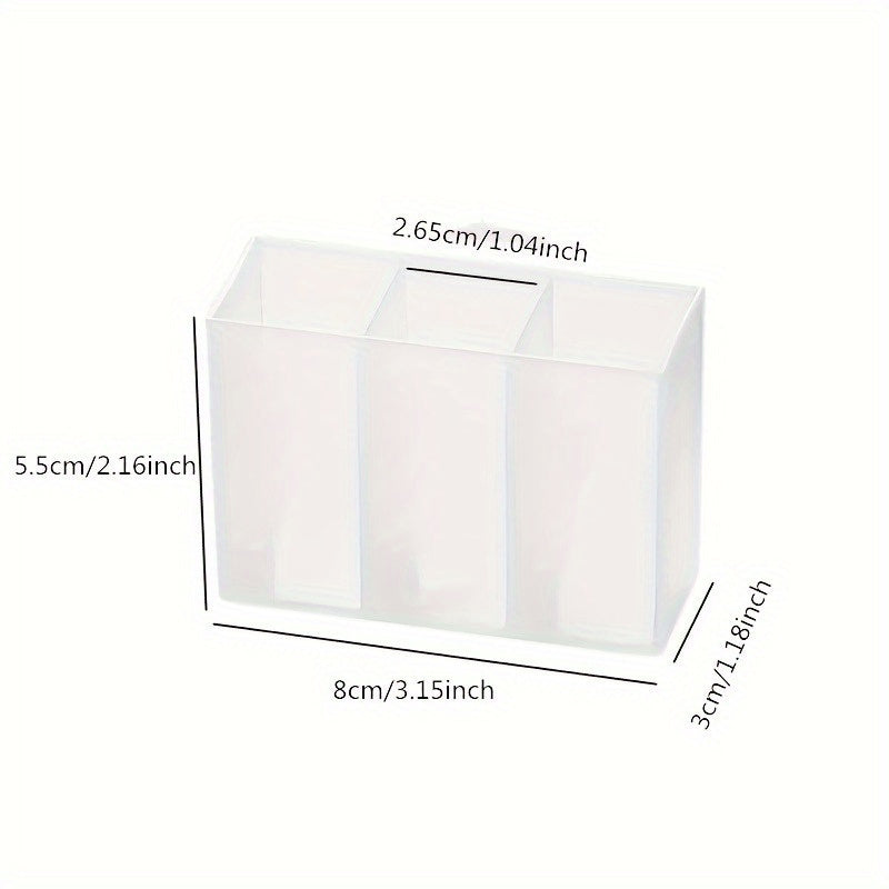 Wall Mounted 3 Grid Storage Box for Eyebrow Pencil and Lipstick