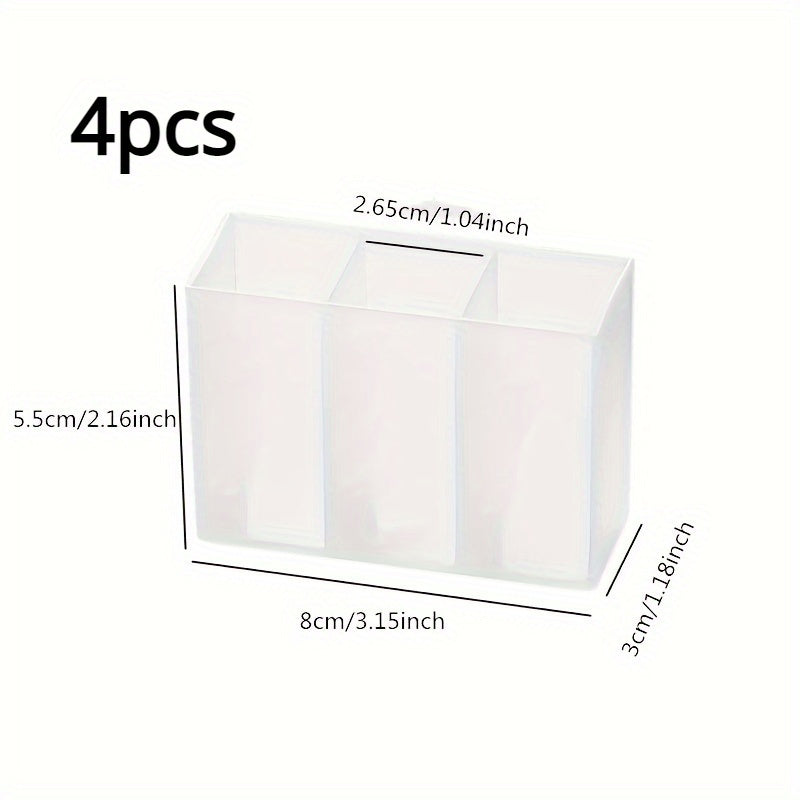 Wall Mounted 3 Grid Storage Box for Eyebrow Pencil and Lipstick