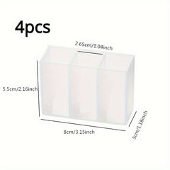 Wall Mounted 3 Grid Storage Box for Eyebrow Pencil and Lipstick