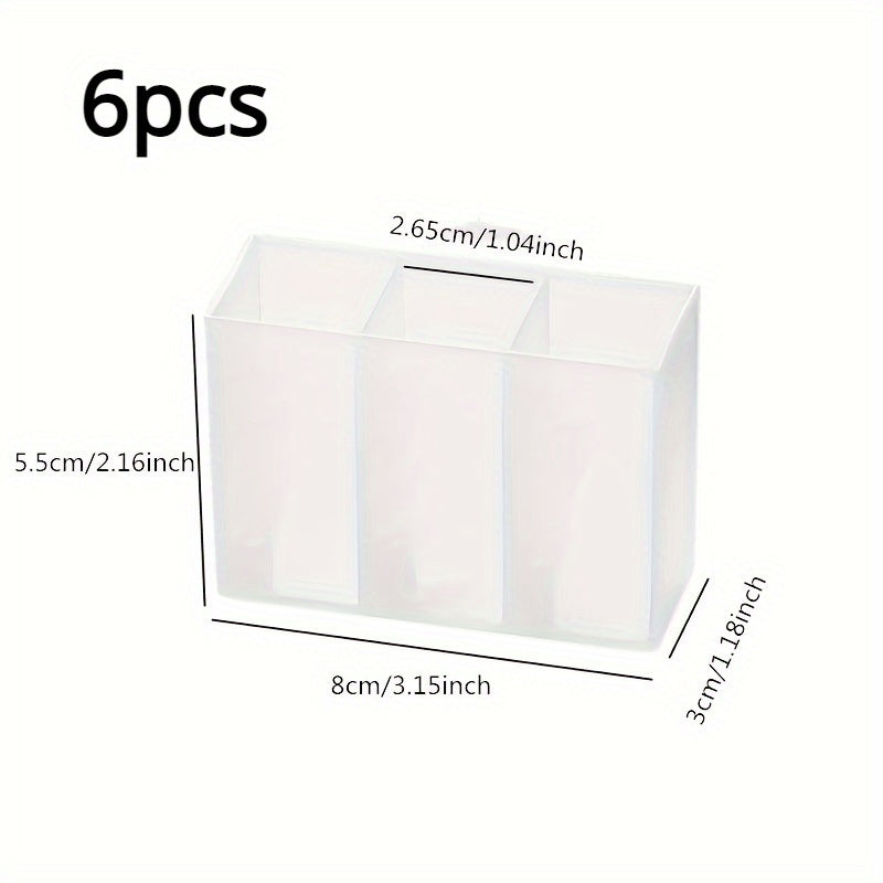 Wall Mounted 3 Grid Storage Box for Eyebrow Pencil and Lipstick