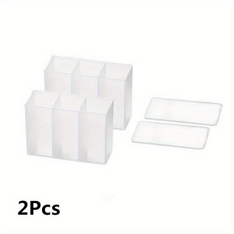 Wall Mounted 3 Grid Storage Box for Eyebrow Pencil and Lipstick