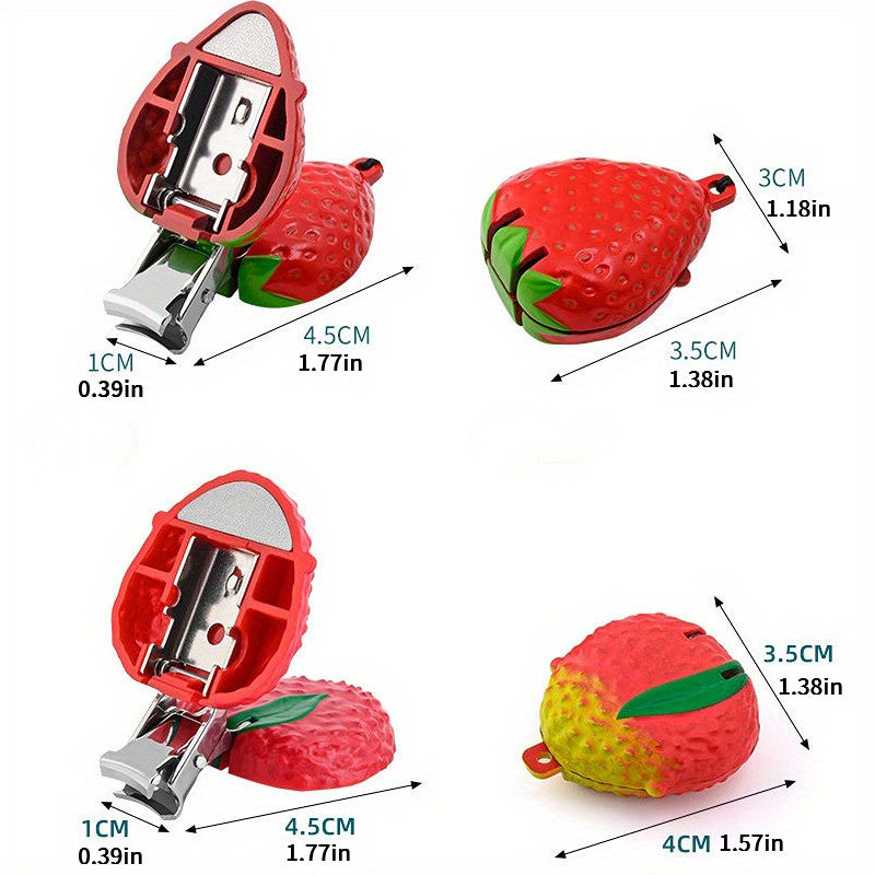 Strawberry Shape Nail Clipper Keychain Stainless Steel Scissor Keyring