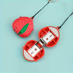 Strawberry Shape Nail Clipper Keychain Stainless Steel Scissor Keyring