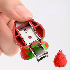 Strawberry Shape Nail Clipper Keychain Stainless Steel Scissor Keyring