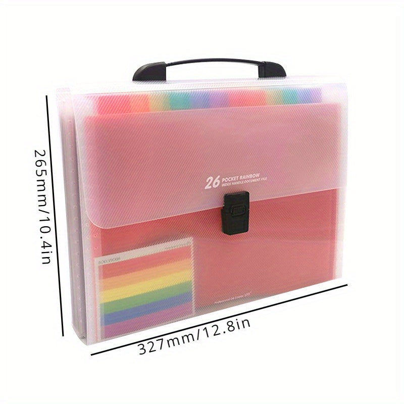A4 Rainbow Portable Organization 26 Layers File Storage Bag Folder