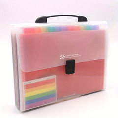 A4 Rainbow Portable Organization 26 Layers File Storage Bag Folder