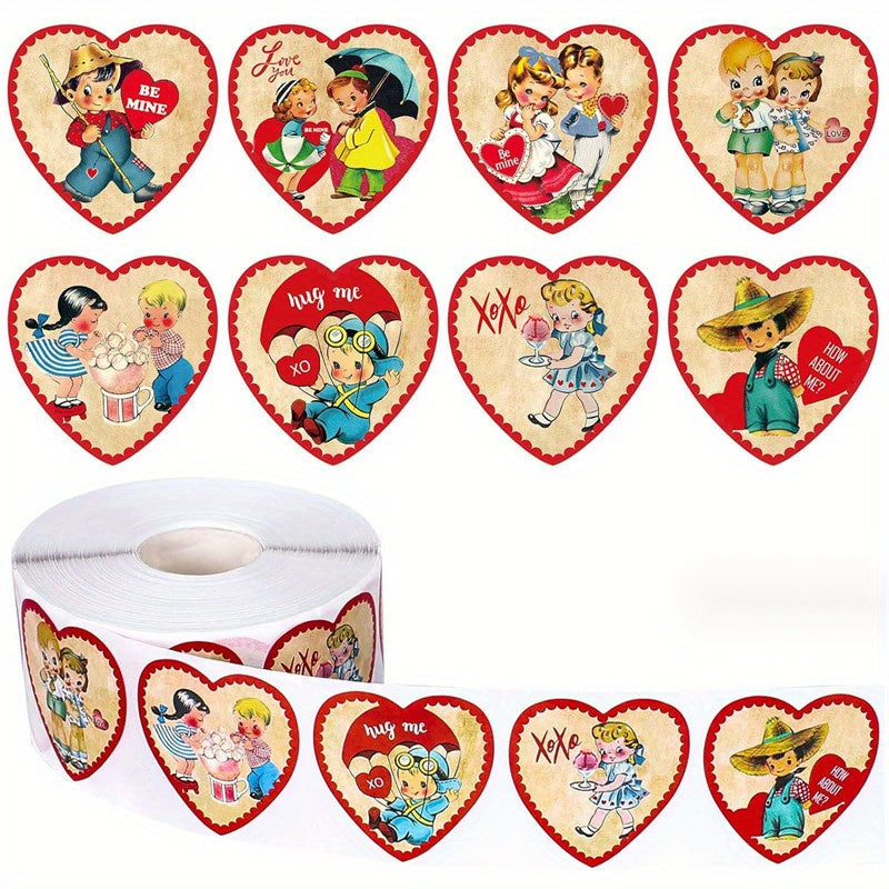 500 Love Cartoon Character Stickers Rolls