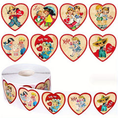 500 Love Cartoon Character Stickers Rolls