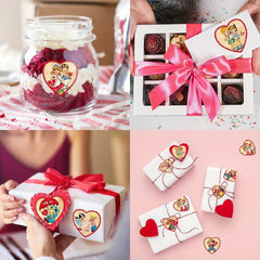 500 Love Cartoon Character Stickers Rolls