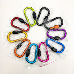 6pcs Aluminum Alloy D Ring Lock Carabiner Hooks for Camping