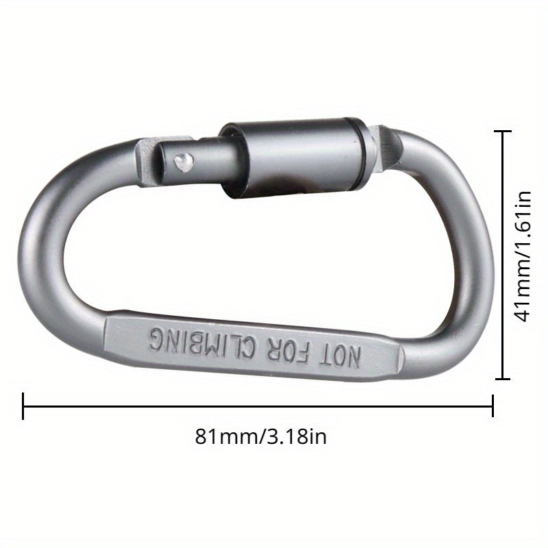 3pcs D-shaped Buckle With Lock Aluminum Alloy for Outdoor Camping Hiking