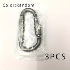 3pcs D-shaped Buckle With Lock Aluminum Alloy for Outdoor Camping Hiking