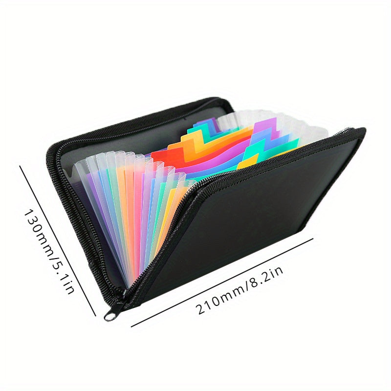 A6 Mini Organ Bag Rainbow Edge Zipper Organ Clip