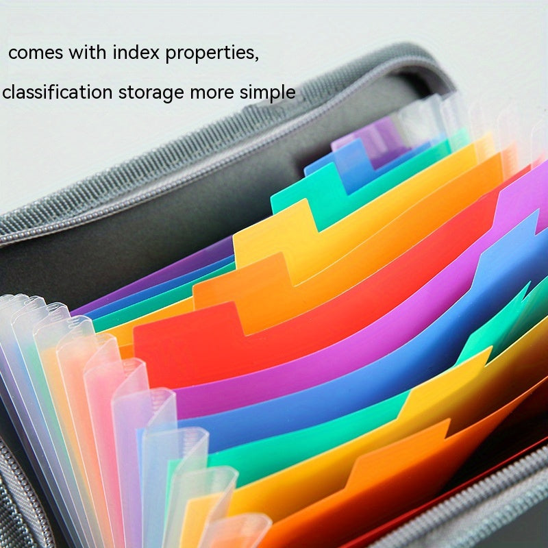 A6 Mini Organ Bag Rainbow Edge Zipper Organ Clip