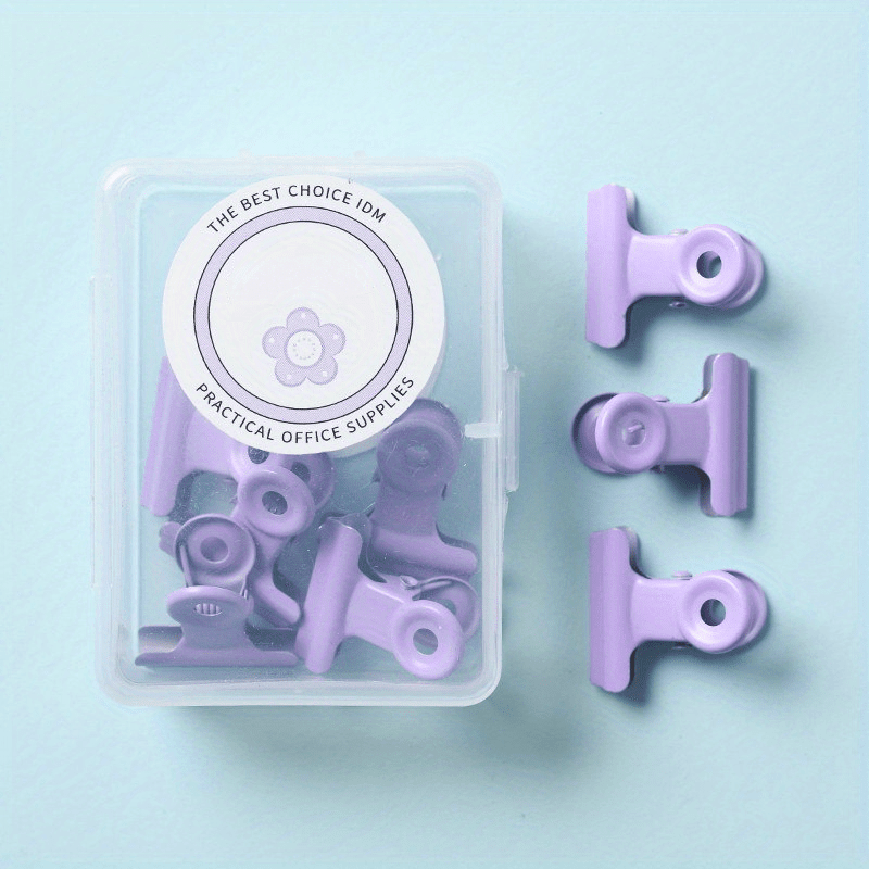 8pcs Macaron Round Head Clip Small Fresh Metal Binding Clip Boxed Dovetail Clip