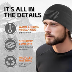 USA Flag Fleece Beanie Winter Skull Cap