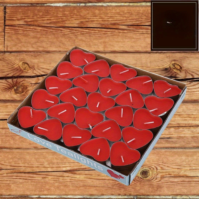 50pcs Heart Shaped Smokeless Candles for Romantic Occasions