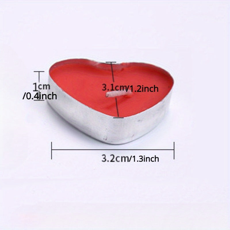 50pcs Heart Shaped Smokeless Candles for Romantic Occasions